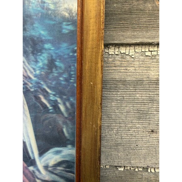 Vintage 70's Lenticular 3D Hologram Guardian Angel Children Framed Picture - Picture 10 of 15